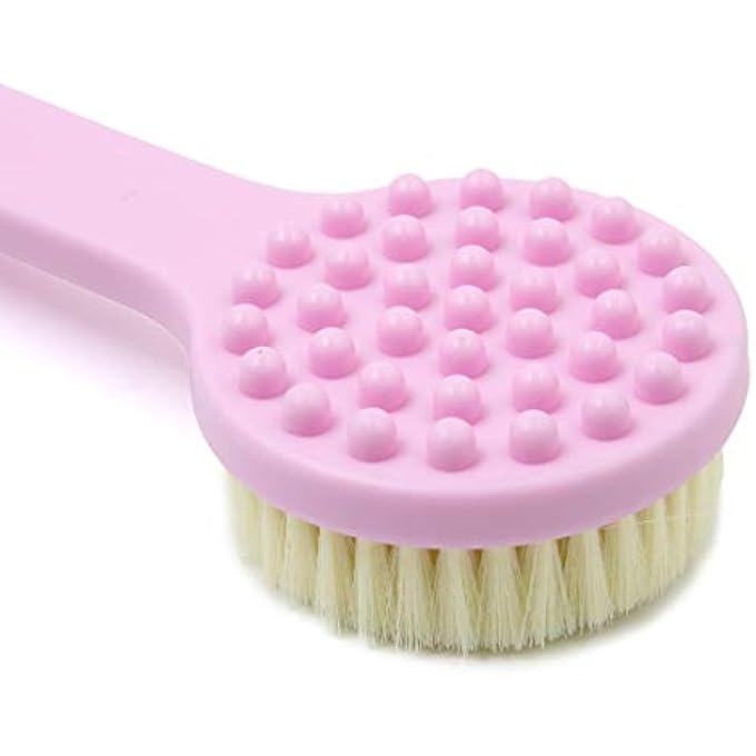 Ruilogod Pink Round Head Soft Bristle Plastic Body Brush Bath Shower Scrubber (id: 404 34a cb4 b78 30c - Image 4